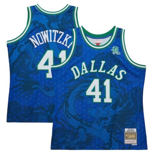 Dirk Nowitzki Dallas Mavericks Mitchell & Ness 1998-2019 Hardwood Classics Asian Heritage 6.0 Swingman Throwback Player Jersey - Blue