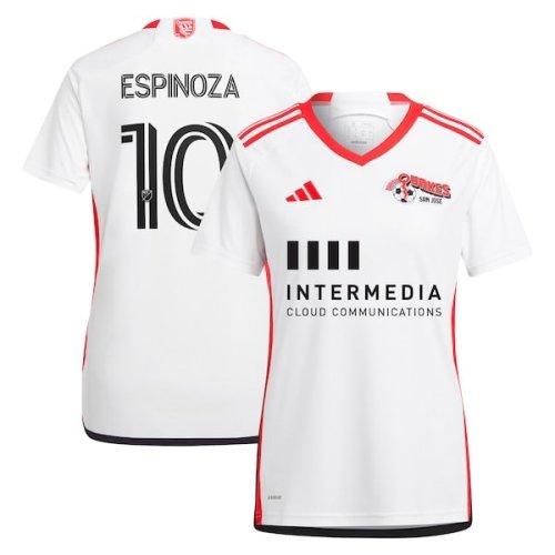 Cristian Espinoza San Jose Earthquakes adidas Women's 2024 The 50 Kit Replica Player Jersey - White