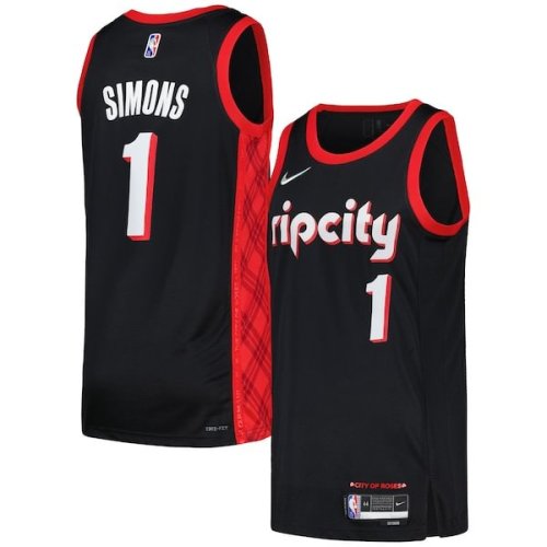 Anfernee Simons Portland Trail Blazers Nike Swingman Player Jersey - City Edition - Black/Red