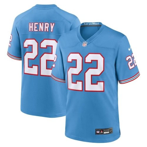 Derrick Henry Tennessee Titans Nike Oilers Throwback Alternate Game Player Jersey - Light Blue/Navy
