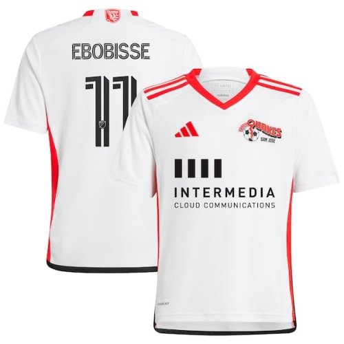 Jeremy Ebobisse San Jose Earthquakes adidas Youth 2024 The 50 Kit Replica Player Jersey - White