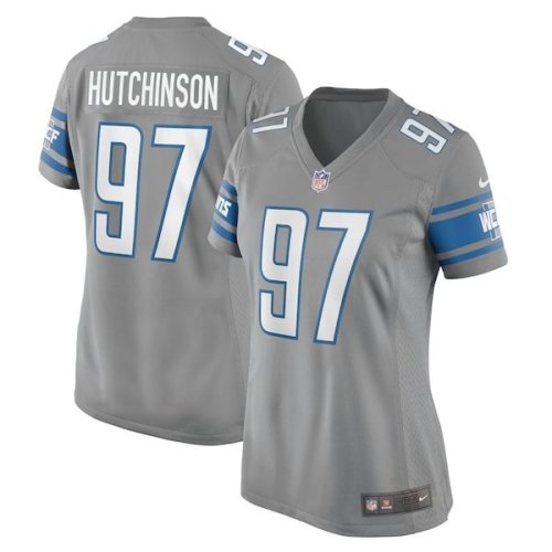 Aidan Hutchinson Detroit Lions Nike Women's Game Jersey - Silver/Blue