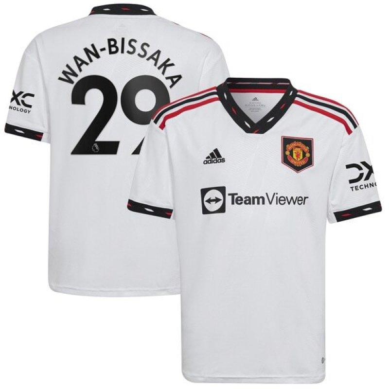 Aaron Wan-Bissaka Manchester United adidas Youth 2022/23 Away Replica Player Jersey - White
