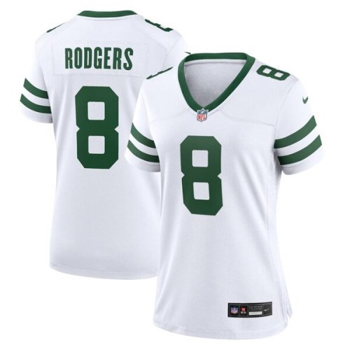 Aaron Rodgers New York Jets Nike Women's Player Jersey - White/Black/Green
