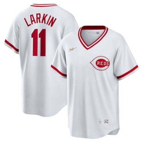 Barry Larkin Cincinnati Reds Nike Home Cooperstown Collection Player Jersey - White
