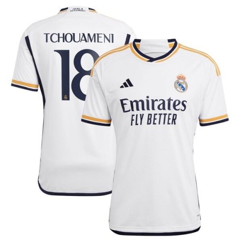 Aurélien Tchouaméni Real Madrid adidas 2023/24 Home Replica Player Jersey - White/Navy