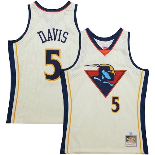 Baron Davis Golden State Warriors Mitchell & Ness Chainstitch Swingman Jersey - Cream
