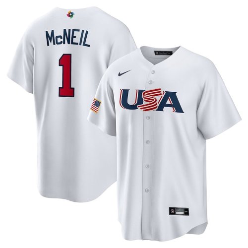 Jeff McNeil USA Baseball Nike 2023 World Baseball Classic Replica Player Jersey - White
