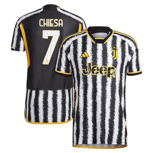 Federico Chiesa Juventus adidas 2023/24 Home Authentic Player Jersey - Black/White