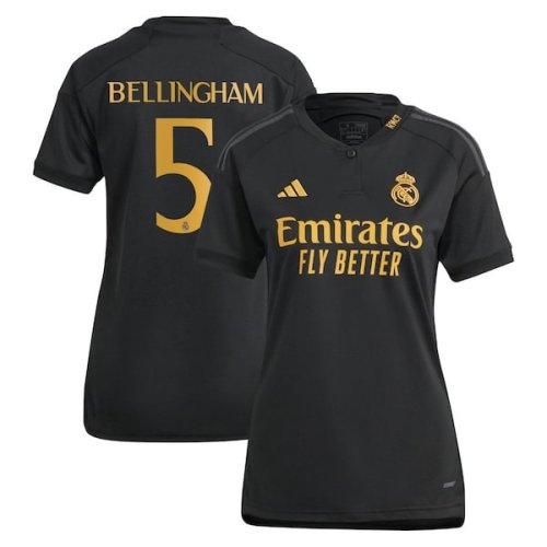 Jude Bellingham Real Madrid adidas Women's 2023/24 Third Replica Player Jersey - Black