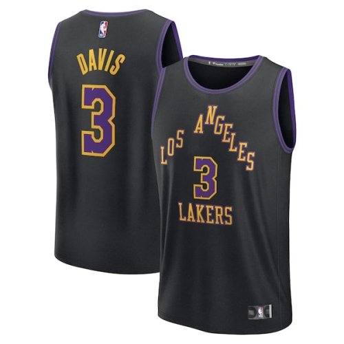 Anthony Davis Los Angeles Lakers Fanatics Branded Youth 2023/24 Fast Break Jersey - Black - City Edition