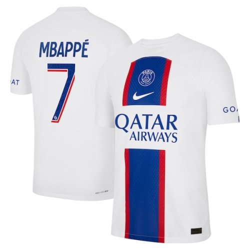 Kylian Mbappe Paris Saint-Germain Nike 2022/23 Third Vapor Match Authentic Player Jersey - White