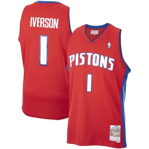 Allen Iverson Detroit Pistons Mitchell & Ness  2008/09 Hardwood Classics Swingman Jersey - Red