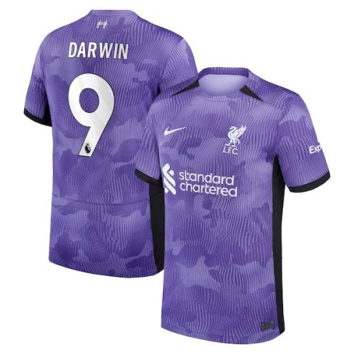 Darwin Núñez Liverpool Nike Youth 2023/24 Third Stadium Replica Player Jersey - Purple