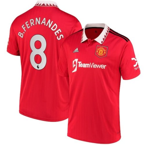 adidas Bruno Fernandes Manchester United Red 2022/23 Home Team Replica Player Jersey