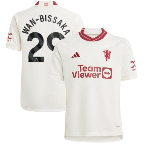 Aaron Wan-Bissaka Manchester United adidas Youth 2023/24 Third Replica Player Jersey - White/Green