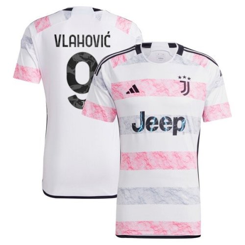 Dušan Vlahović Juventus adidas 2023/24 Away Replica Jersey - White