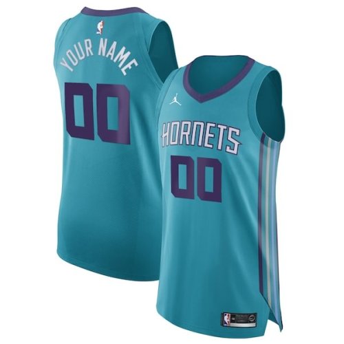 Charlotte Hornets Jordan Brand Authentic Custom Jersey Teal - Icon Edition