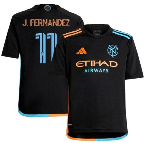 Julian Fernandez New York City FC adidas Youth 2024 24/7 Kit Replica Player Jersey – Black