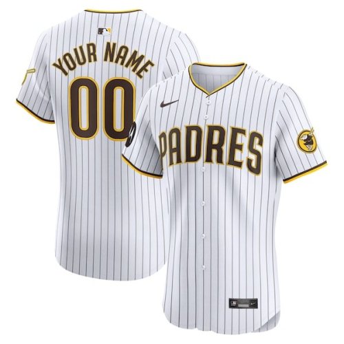San Diego Padres Nike Home Elite Custom Patch Jersey - White