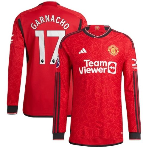 Alejandro Garnacho Manchester United adidas 2023/24 Home Authentic Long Sleeve Player Jersey – Red