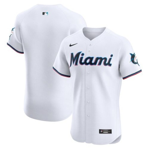 Miami Marlins Nike Home Elite Jersey - White
