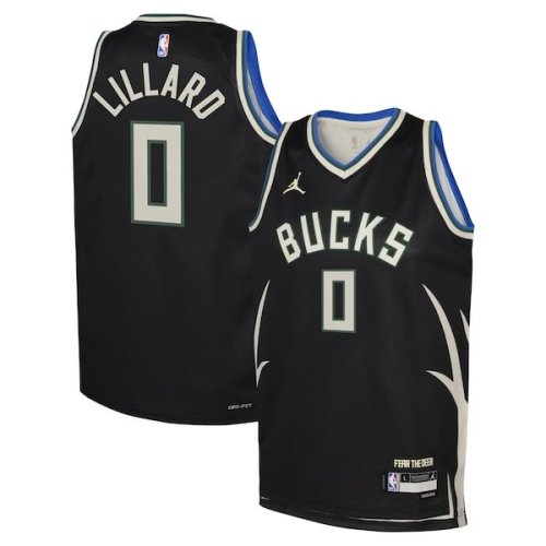 Damian Lillard Milwaukee Bucks Jordan Brand Youth Swingman Jersey - Statement Edition - Black