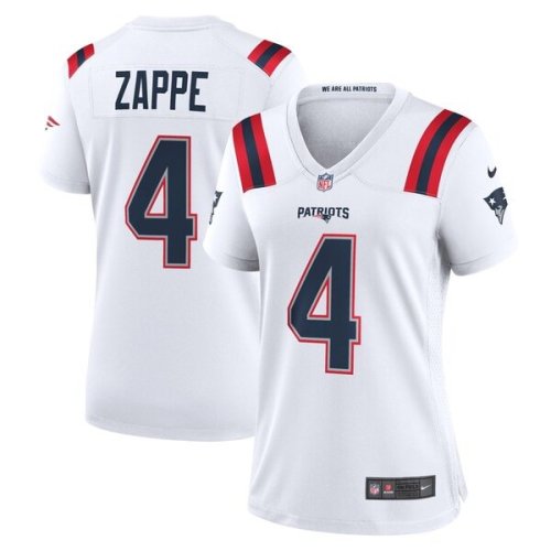 Bailey Zappe New England Patriots Nike Women's Game Player Jersey - White/Navy/Red