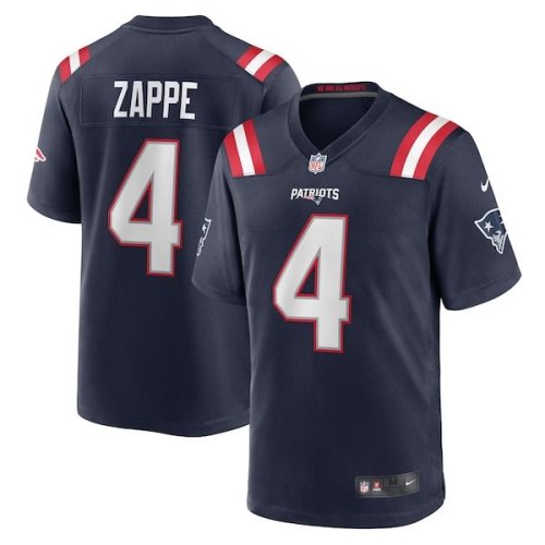 Bailey Zappe New England Patriots Nike Game Player Jersey - Navy/Red/White