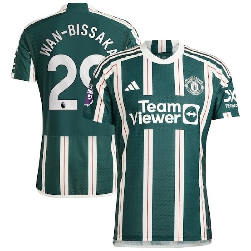 Aaron Wan-Bissaka Manchester United adidas 2023/24 Away Authentic Player Jersey - Green/Red
