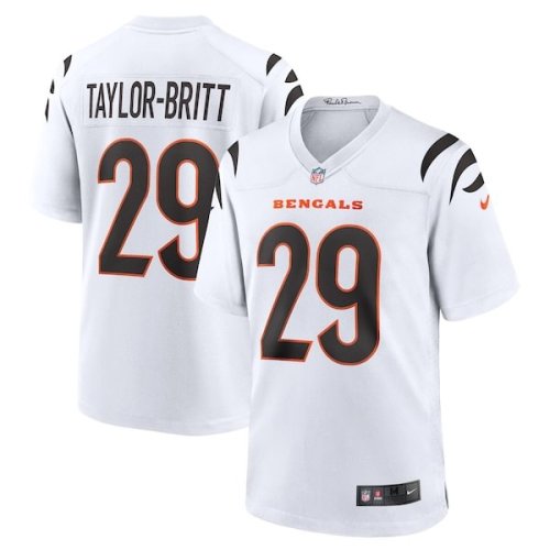 Cam Taylor-Britt Cincinnati Bengals Nike  Game Jersey -  White/Black/Orange