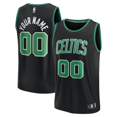 Boston Celtics Fanatics Branded Fast Break Replica Custom Jersey - Statement Edition - Black