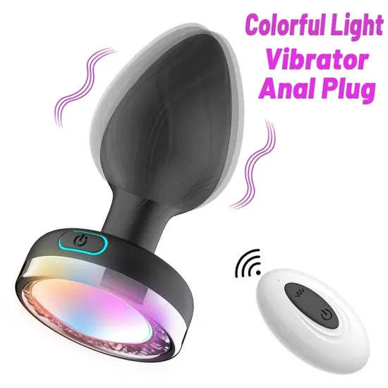 Remote Control Luminous Vibrating Anal Plug, Ten Frequency And Ten Color Switching, Out Anal Plug, Sex Toys For Men And Women, Foreign Trade Boom
