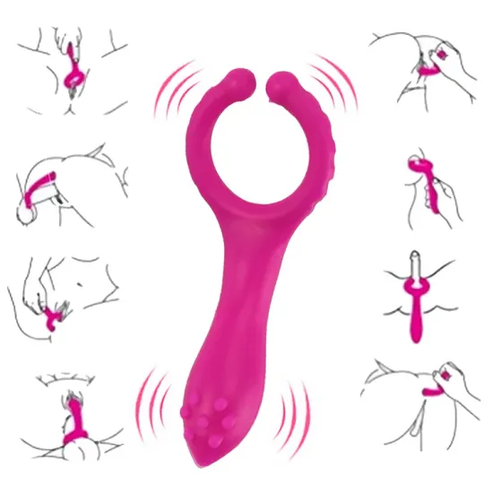Perlsvibe Silicone G Spot Stimulate Vibrators Dildo Nipple Clip Masturbator
