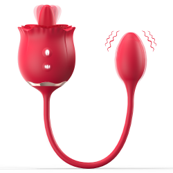 2 In 1 Rose Vibrator Tongue Licking Vibrator G Spot Clitoris Stimulator Vibrators