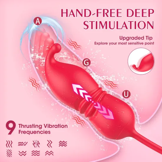 Pearlsvibe 3 In 1 Rose Toy Thrusting Dildo Vibrator G Spot Clit Bullet Vibrators