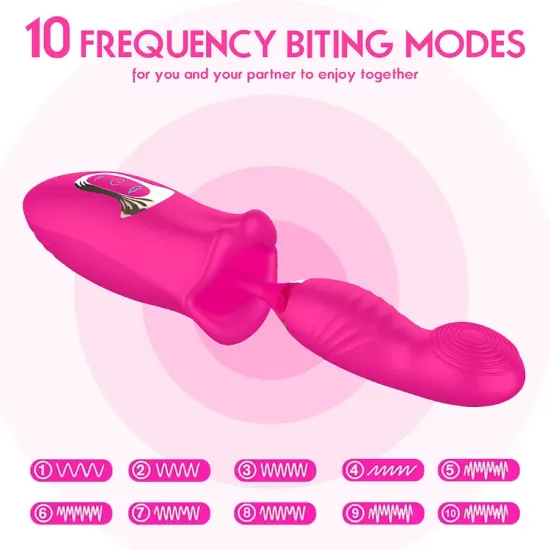 Rose Kiss Bite Vibrator G Spot Clitoris Stimulator Vagina Sucking Masturbator