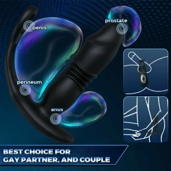 Pearlsvibe SAUL Glans 3 Thrusting & 12 Vibrating Cock Ring Prostate Massager