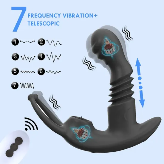 Pearlsvibe Prostate Massager Anal Vibrators Thrusting Butt Plug Licking Vibrator