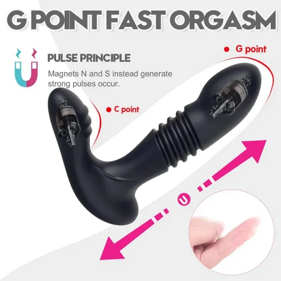 Pearlsvibe Men's Retractable Prostate Anal Plug G-point Stick Vibrator