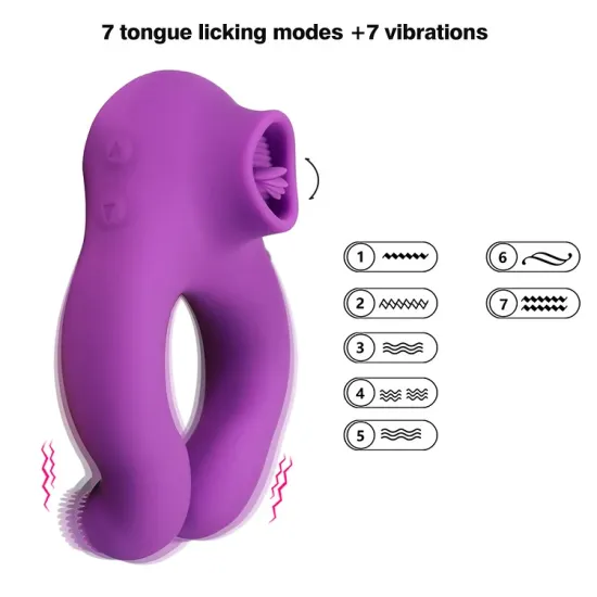 Pearlsvibe 10 Frequency Sucking Vibrator Penis Ring Clit Sucker Cock Ring