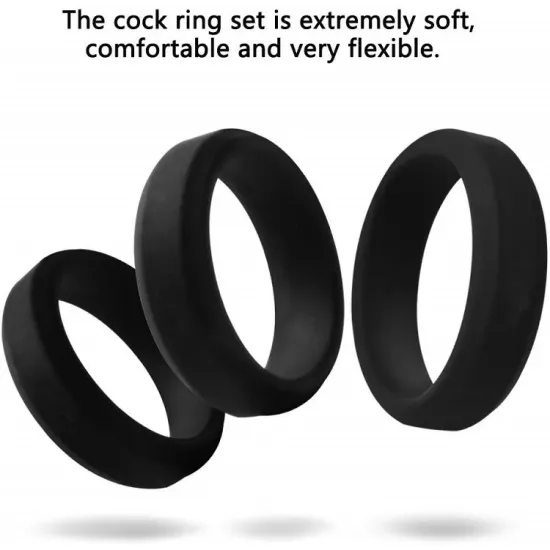 6 Different Size Cock Rings - Premium Grade Soft Silicone Penis Rings