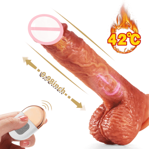 Pearlsvibe 3-in-1 Realistic Non-sticky Blush Dildo 3 Thrusting 5 Vibrations 42 ℃ Heating 9 Inch