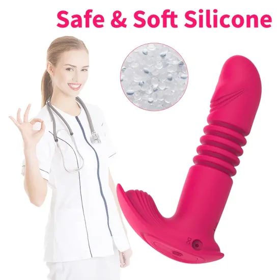 Pearlsvibe Remote Control Telescopic Dildo Clit Massager G-spot Vaginal Stimulator