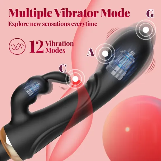 Pearlsvibe G Spot Rabbit Vibrator Wand with 12 Vibration Nipple Stimulator Massager for Clit Stimulation Vibtator Dildo Sex Toys for Women or Couple Fun