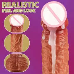 Pearlsvibe 3-in-1 Realistic Non-sticky Blush Dildo 3 Thrusting 5 Vibrations 42 ℃ Heating 9 Inch