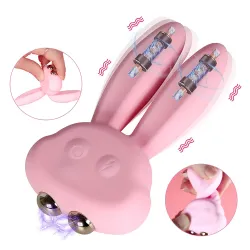 Pearlsvibe Electric Shock Rabbit Vibrator Cute Shaped Nipple Massager Clitoris Stimulator