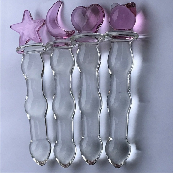 Sex Toy Appliance Stick Adult Female Sex Toy Glass Loving Cat Crescent Five-star Penis Anal Plug