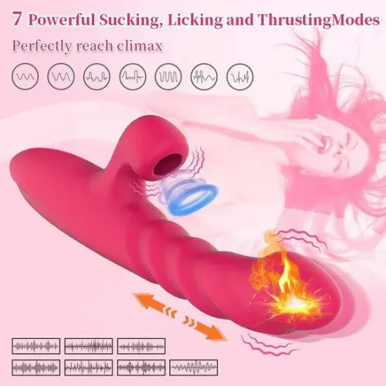 Sucking Licking Heating Thrusting Vibrator