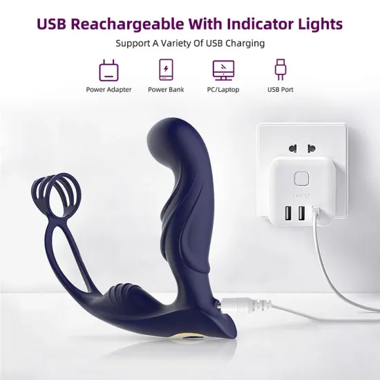 Pearlsvibe Wireless Remote Control Male Prostate Vibrating Massager Cock Ring